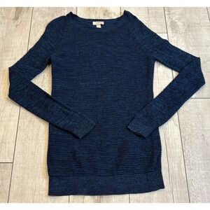 Ann Taylor Loft Tunic Sweater Size L Navy Long‎ Sleeve Minimalist Office Preppy